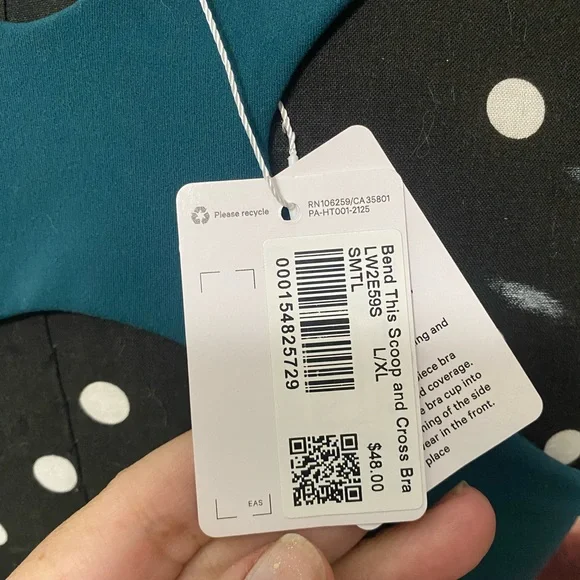 Lululemon Bend This Scoop reversible bra too. L/XL Teal Sleeveless Women's Top - Picture 8 of 15